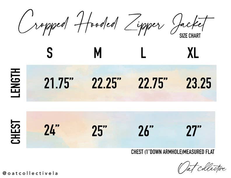 CUSTOM EMBROIDERED Cropped Mineral Zipper Hooded
