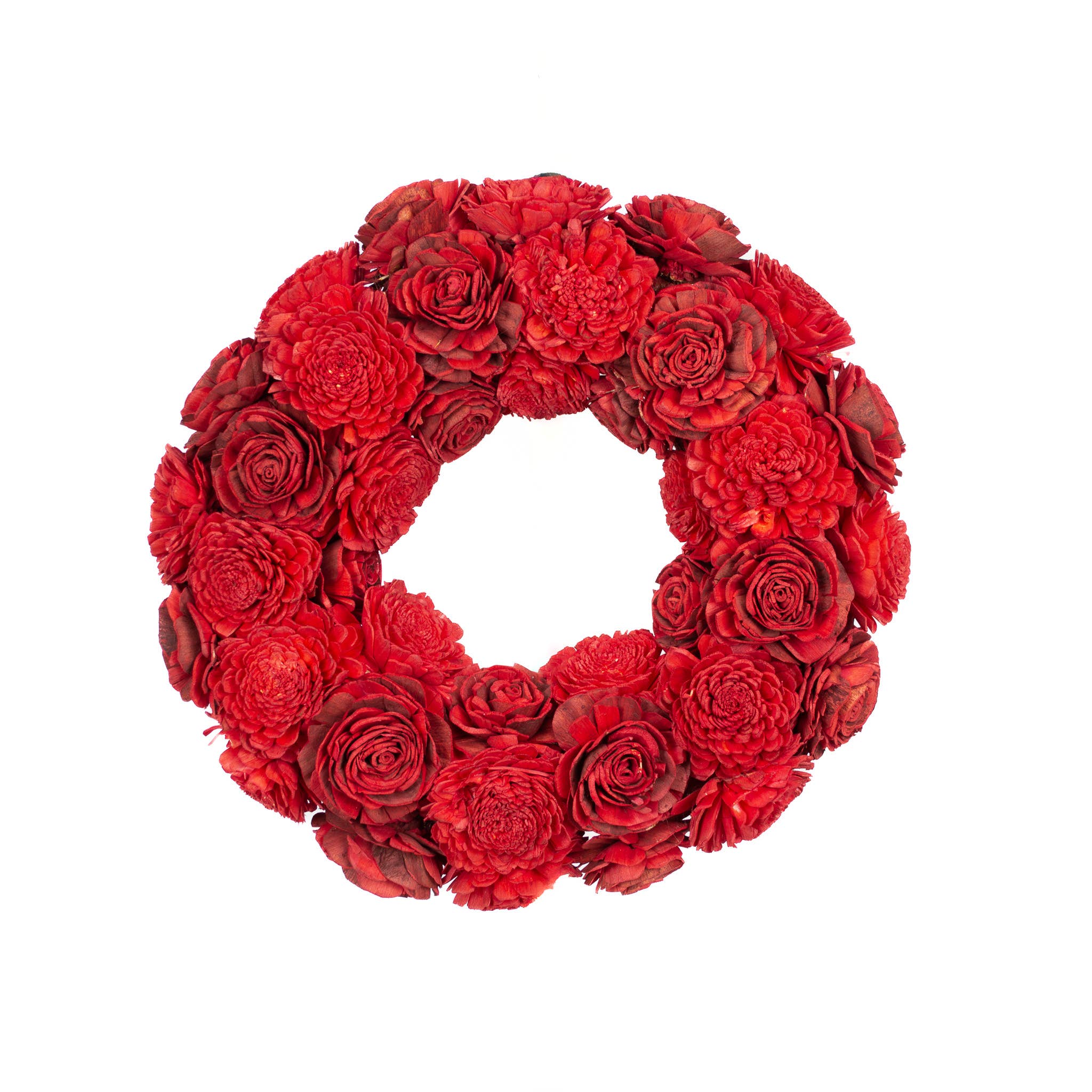 Shola Cottage Rose 15" Red Wreath
