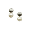 376-01-S| TEXTURED BRUSH MATTE SILVER POST W/ PEARL DROP