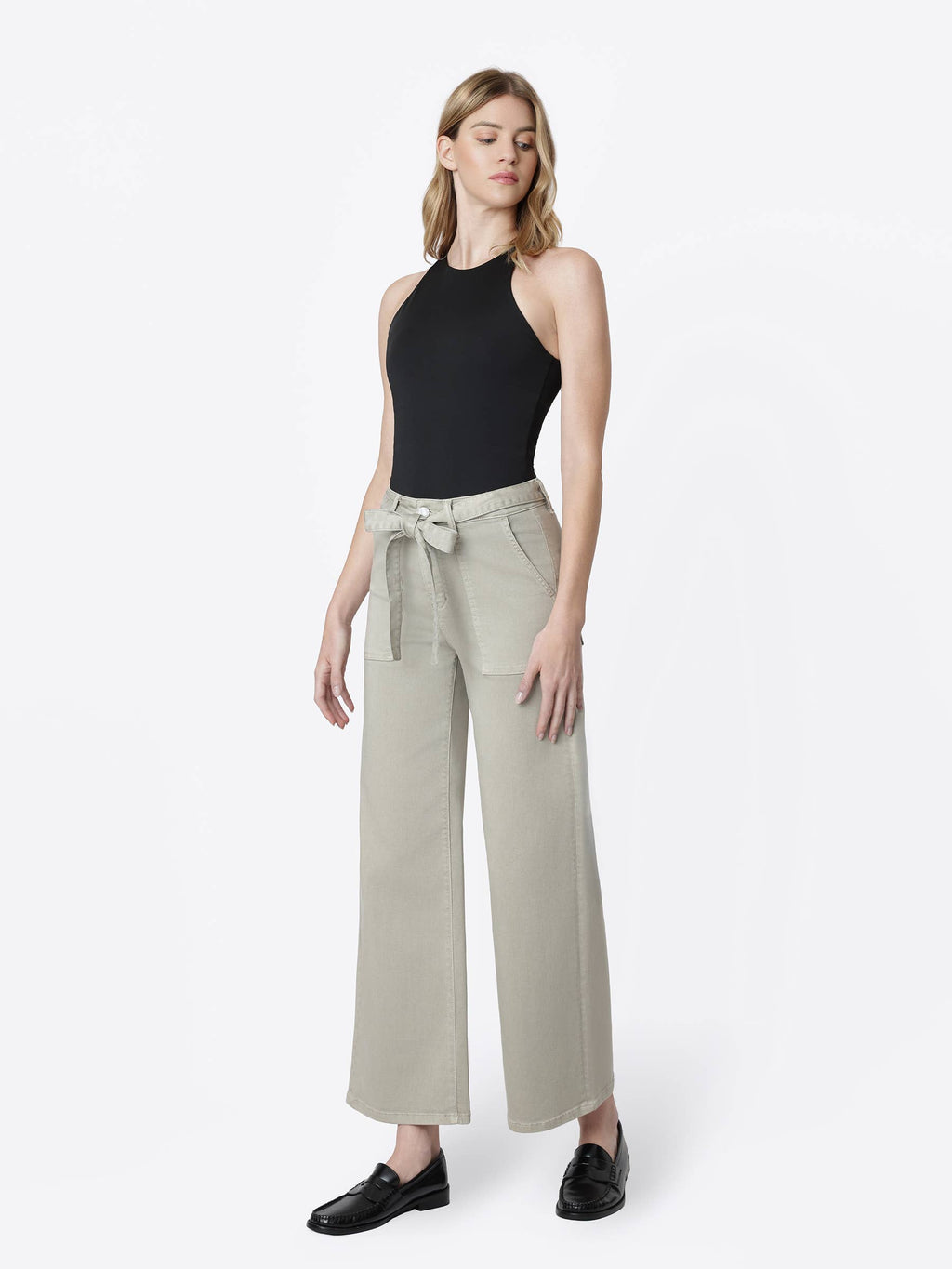 SUPER HIGH RISE SELF TIE BELT WIDE LEG JEANS LV2237LST