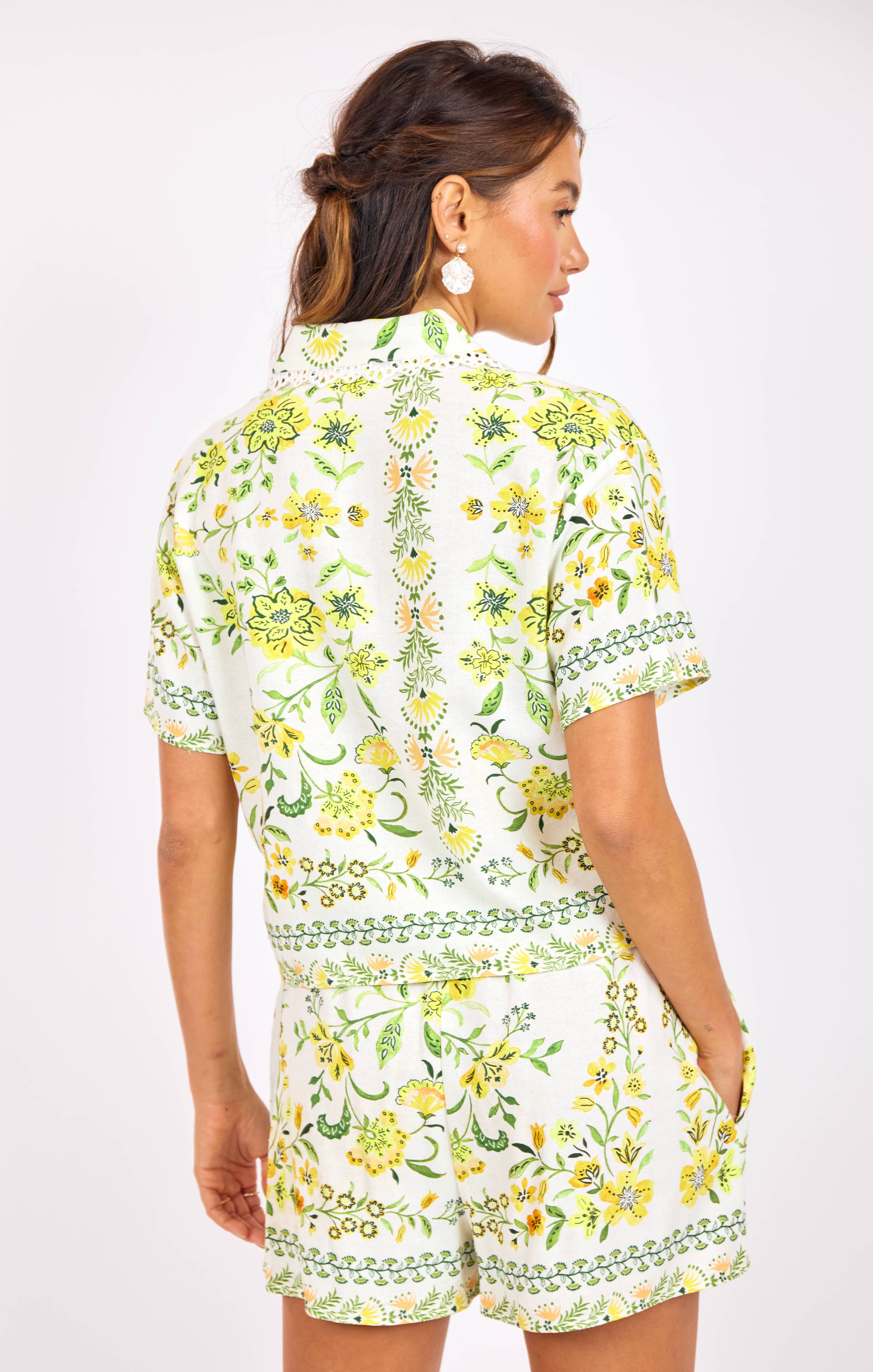 Dandelion Dreams Floral Shirt:CITRON MULTI