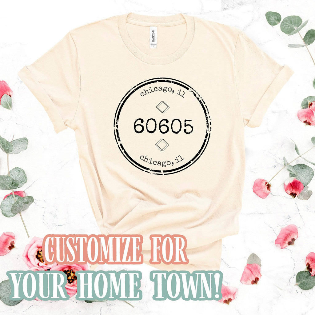 Distressed Zip Code Circle -