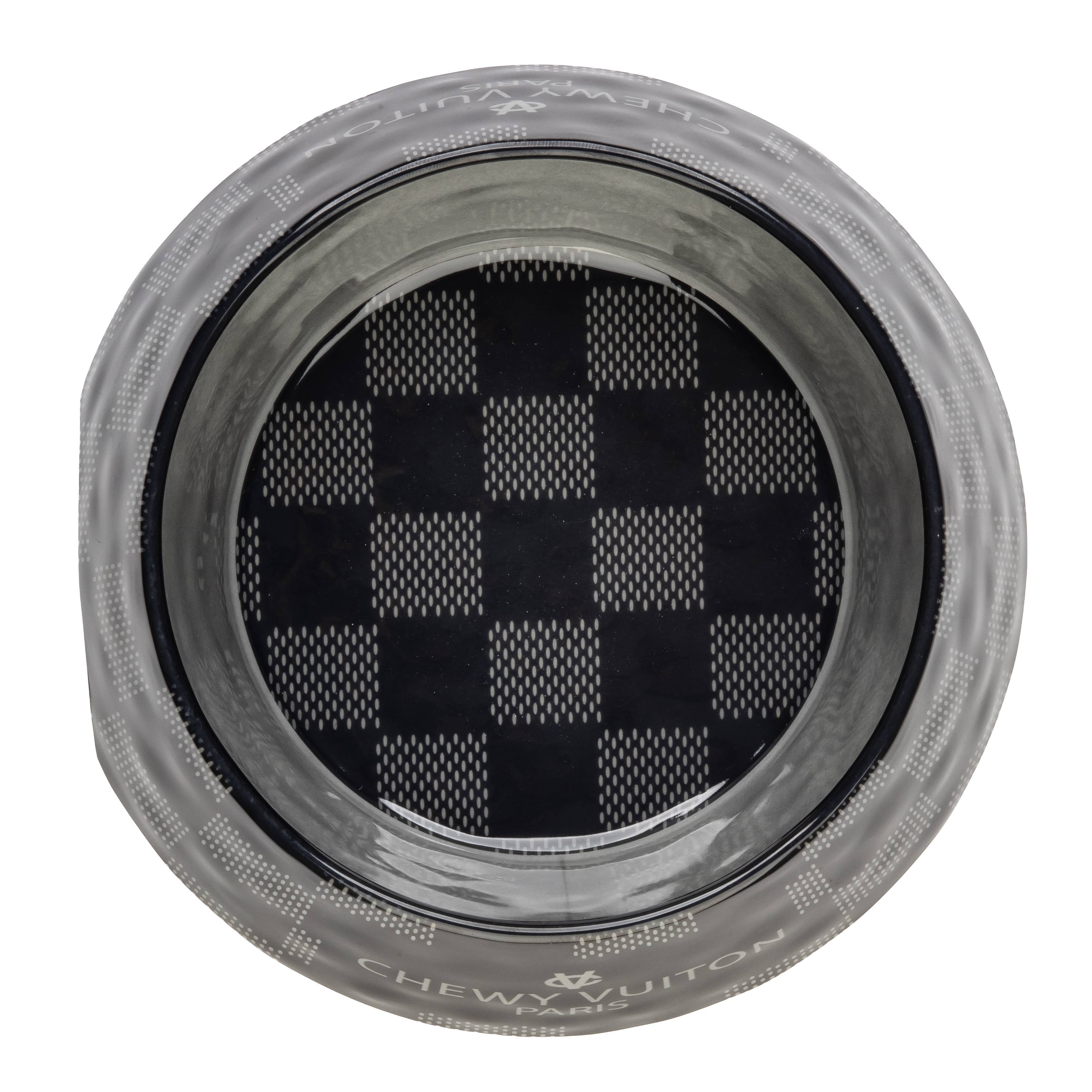 Black Checker Chewy Vuiton Bowl