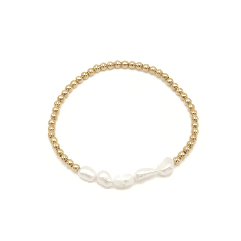 Baroque Row Pearl Bracelet in 14k Gold-Filled