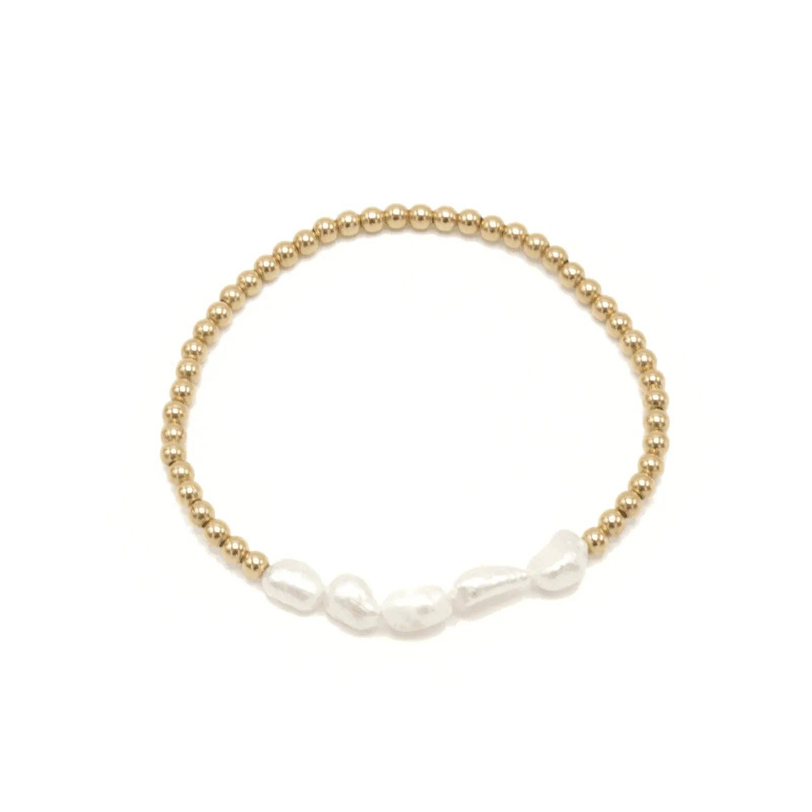 Baroque Row Pearl Bracelet in 14k Gold-Filled