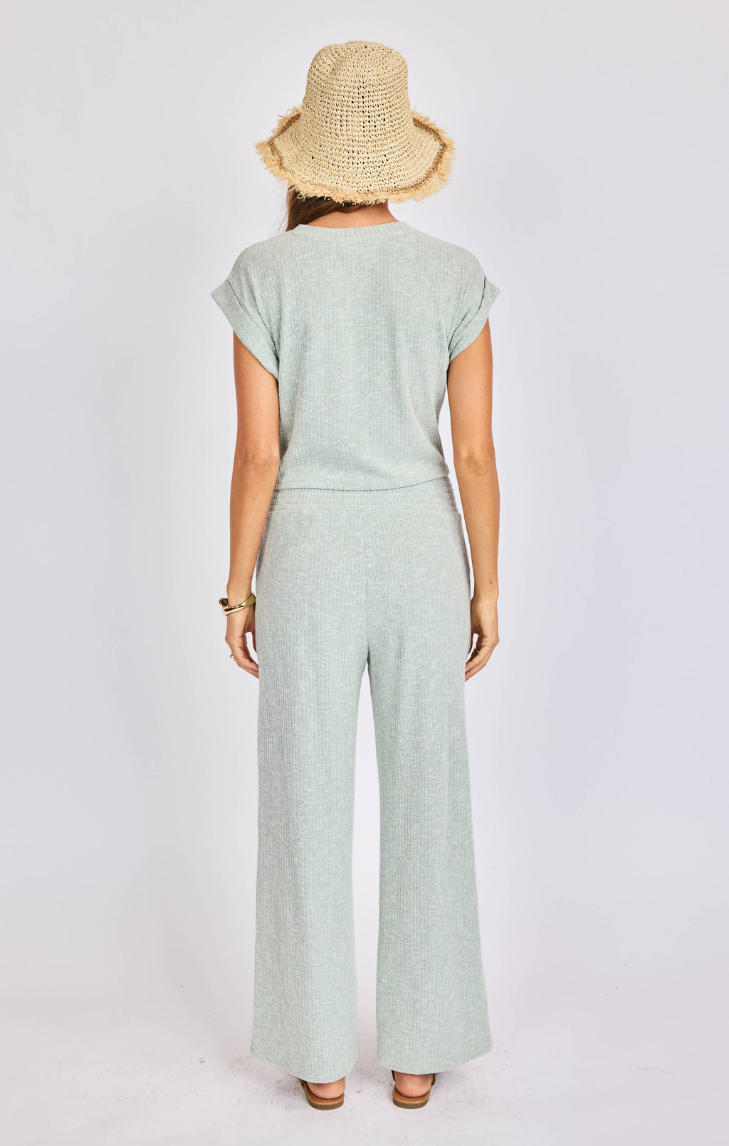 Laguna Knit Pants:LIGHT SAGE