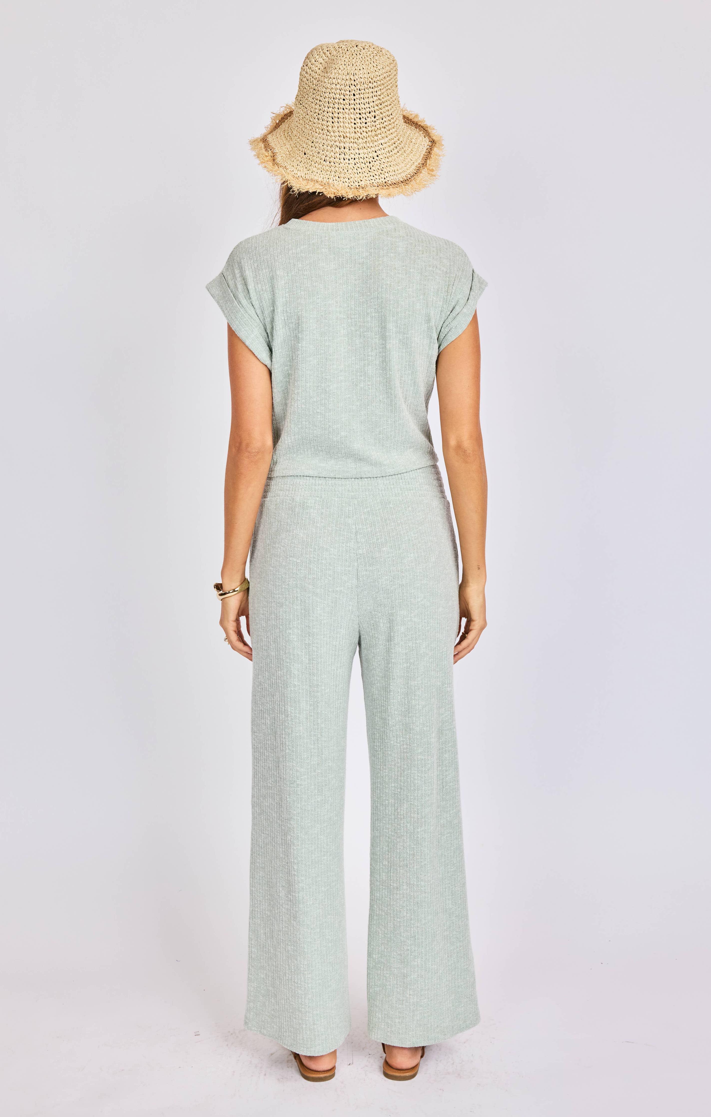 Laguna Knit Pants:LIGHT SAGE